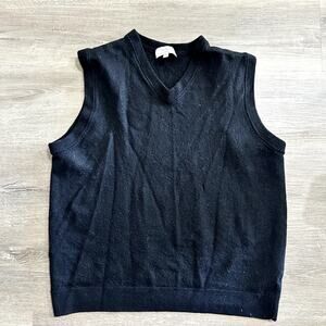 Turnbury Black Extra Frine Merino Wool Sweater Vest Size 2XT